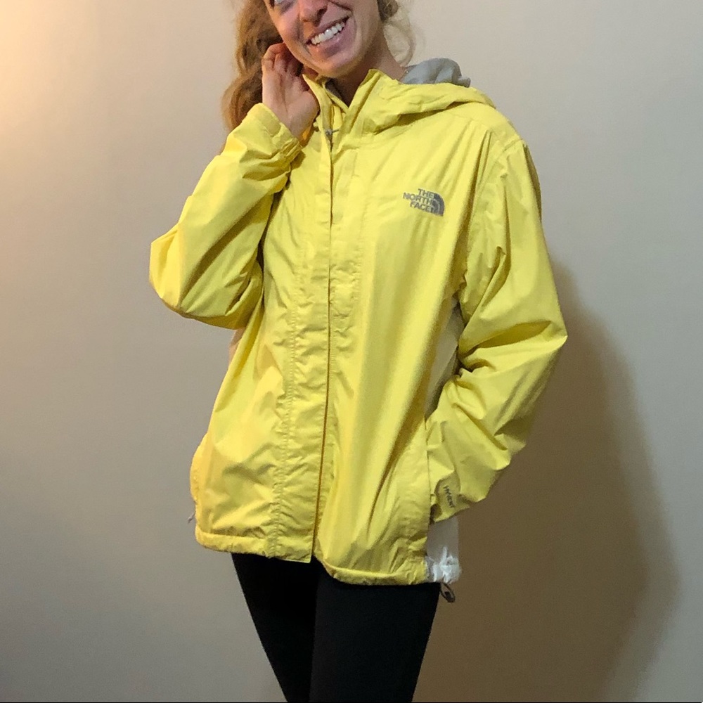 Yellow north face jacket women’s